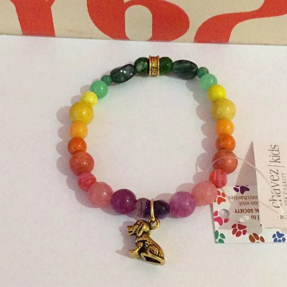 Chavez for Charity Gold Dog Charm Bracelet, NWT